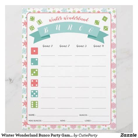 Cards family card games family games how to play bunco bunco party bunco rules bunco themes games bunko. Winter Wonderland Bunco Party Game Score Card | Zazzle.com ...