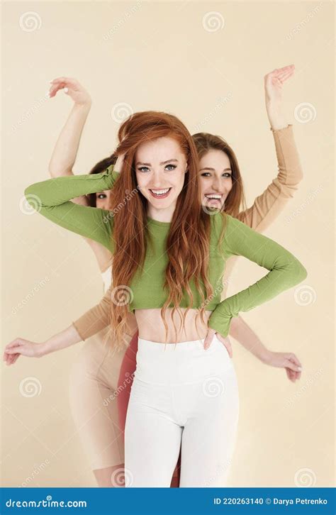 Happy Women Looking At Camera Stock Photo Image Of Candid Caucasian