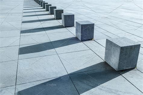 Concrete Cubes On Concrete Ground High Quality Abstract Stock Photos