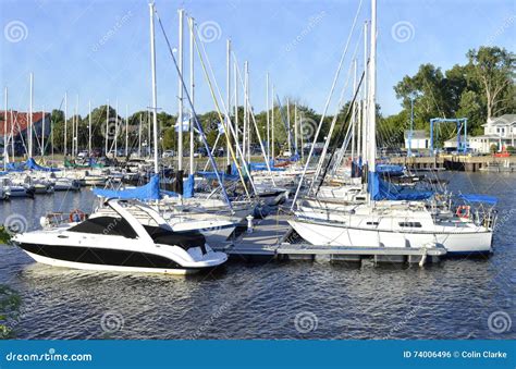 Sail Boats Docked At Marina Stock Photo Image Of Dock River 74006496