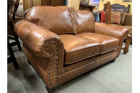 High Quality Leather Loveseat Upscale Rustic Full Grain Leather Sofa
