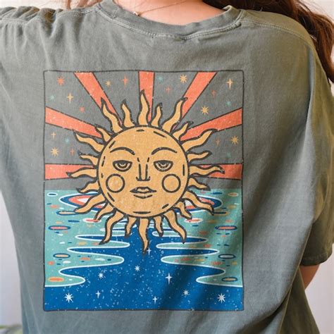 Sun T Shirt Sun Tee Boho Shirt Bohemian Celestial Vintage Etsy