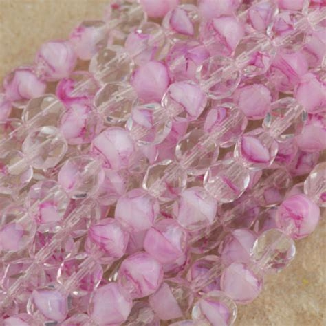 50 Czech Fire Polished 6mm Round Bead Crystal Mid Pink 75016 Aura Crystals Llc