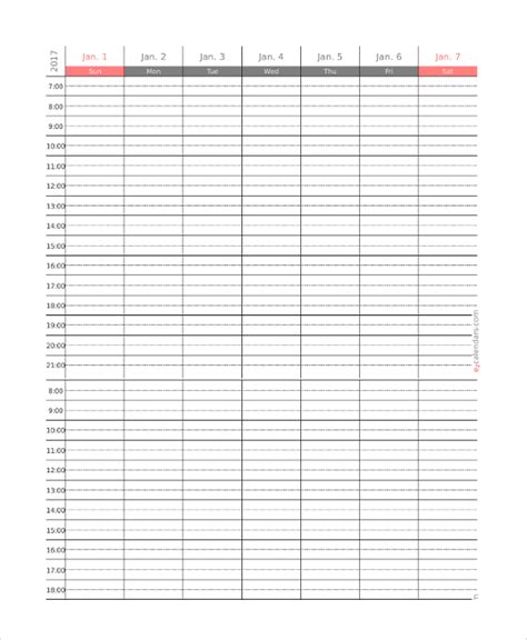 Weekly Appointment Template Free Printable Printable Templates