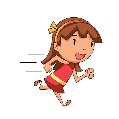 Best Children Running Cartoon Illustrations Royalty Free Vector