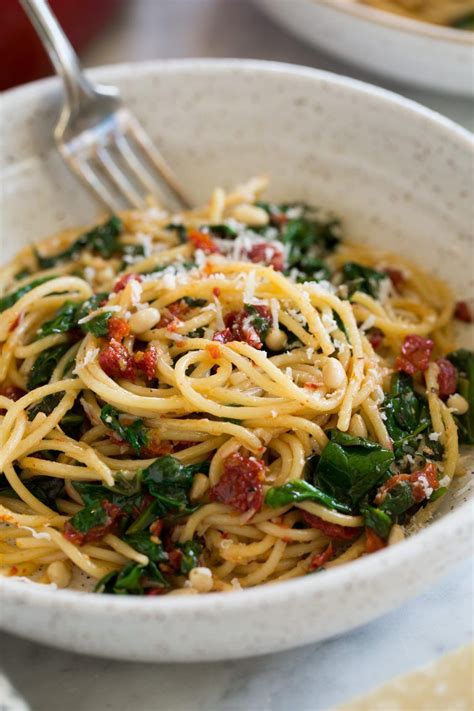 Spaghetti With Sun Dried Tomatoes And Spinach Sundried Tomato Recipes