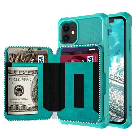 Dteck Wallet Case For Iphone 11 Zipper Wallet Case With Credit Card