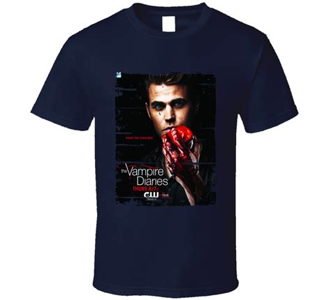 Stefan Salvatore Vampire Diaries Tv Show Worn Look Drama Series T Shirt