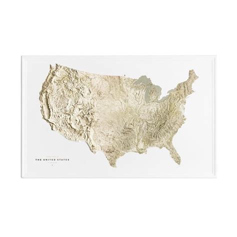 Terrain Map Of The United States Terrain Map Framed Maps Water