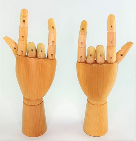 Mannequin Hand Set 12 Wood Artist Model Jointed Articulated Flexible