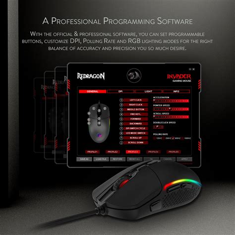 Redragon M719 Invader Wired Optical Gaming Mouse Redragon Zone