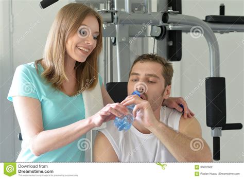 Young Couple In Gym Stock Photo Image Of Good Sportive