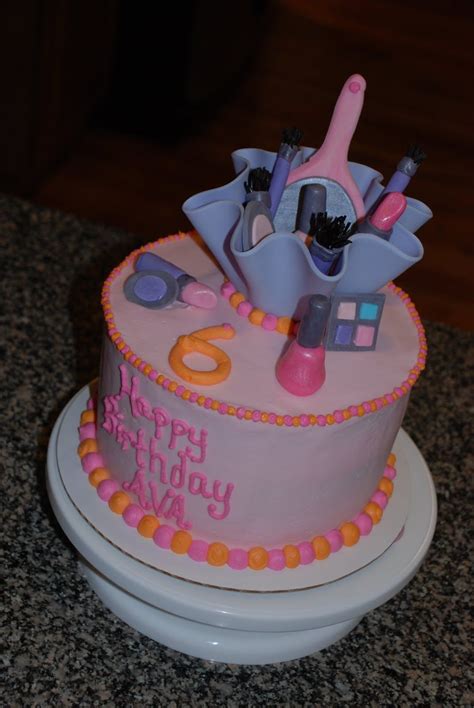And they make for an awesome shower centerpiece. You're Never to Young... {Spa Party Makeup Bag Cake ...