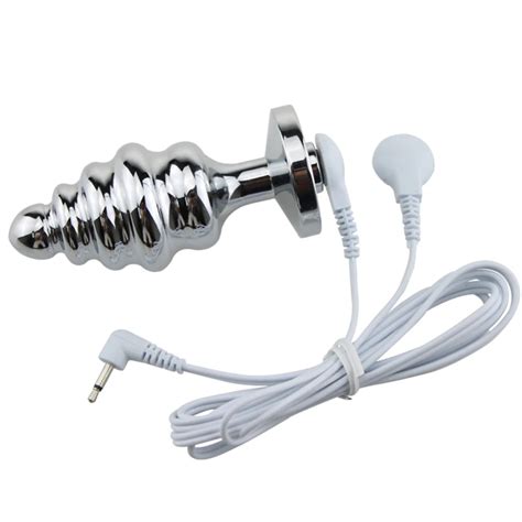 Buy Thread Electro Shock Anal Plug Metal Electric Shock Butt Plug Vibtrating