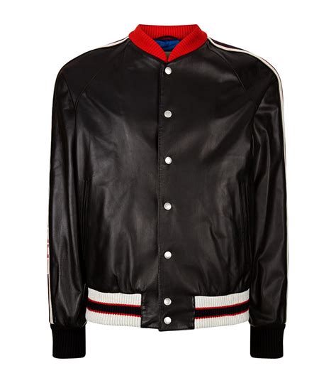 Gucci Hollywood Leather Bomber Jacket In Black For Men Lyst