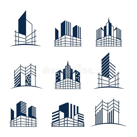 Building Construction Logo Bundle Stock Vector Illustration Of Office