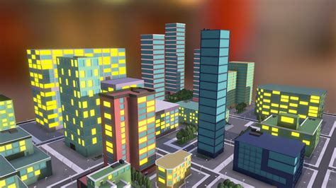City Skyline Low Poly Download Free 3d Model By Sebas Sebastian