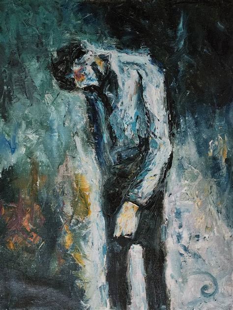 The Sad Man Painting By Manu Fine Arts Saatchi Art