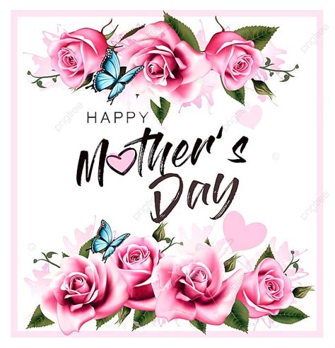 Happy Mothers Day Greeting Background With Beautiful Pink Roses