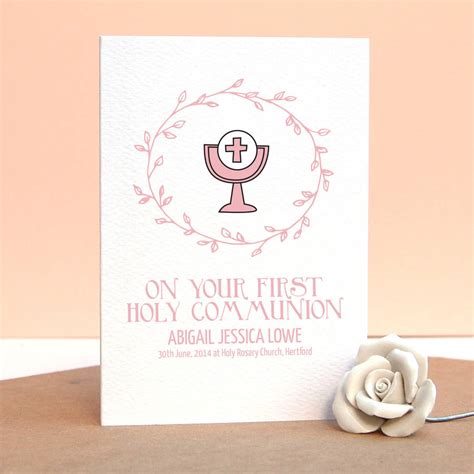 First Holy Communion Personalised Card By Afewhometruths