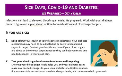 Covid 19 Sick Days And Diabetes Teaching Handout Diabetes