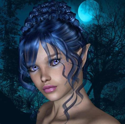 Elf With Blue Hair Fantasy Art Women Fairy Artwork Fantasy Concept Art
