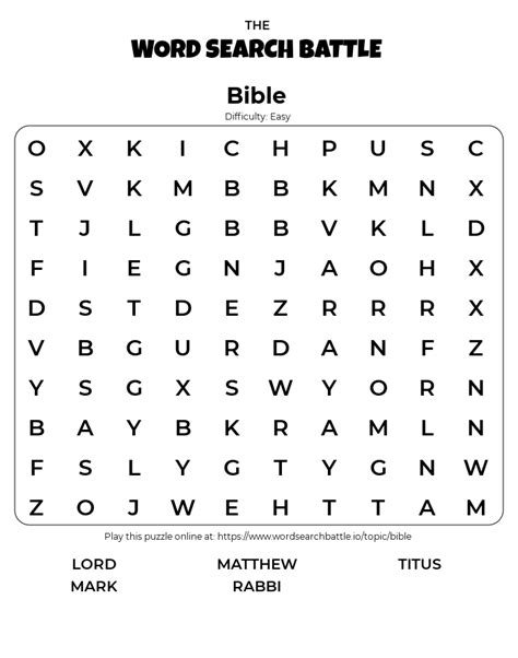 Free Printable Childrens Bible Word Search Puzzles Printable Templates