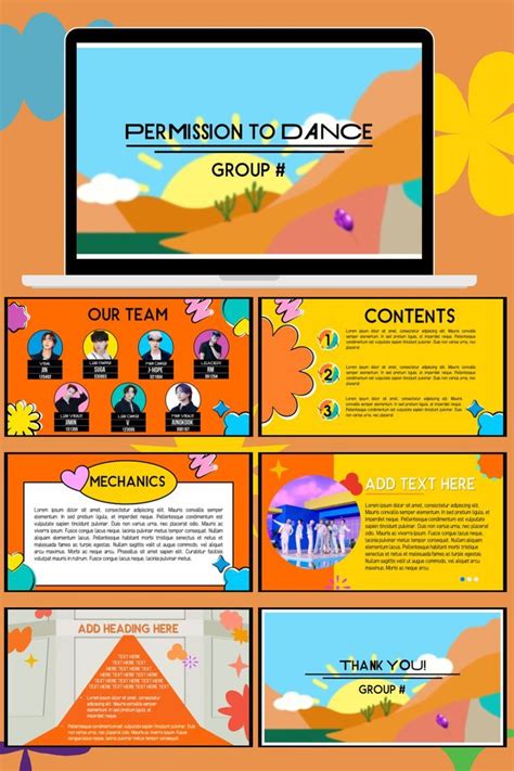 Bts Permission To Dance Themed Powerpoint Template 28 Slides With