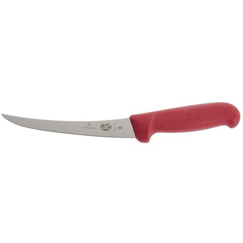 victorinox fibrox® stainless steel semi stiff cuved boning knife with red nylon handle 6 l blade