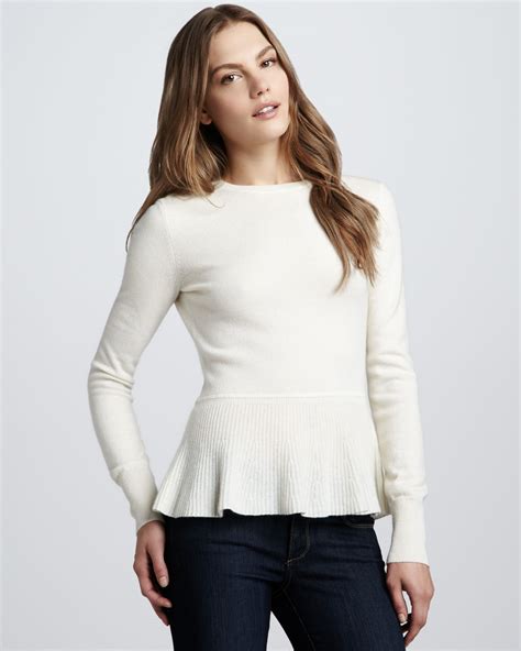 Lyst Autumn Cashmere Cashmere Peplum Sweater In White