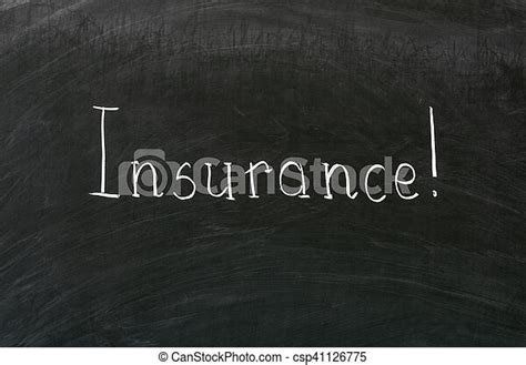 Insurance Word Handwritten With White Chalk On A Blackboard