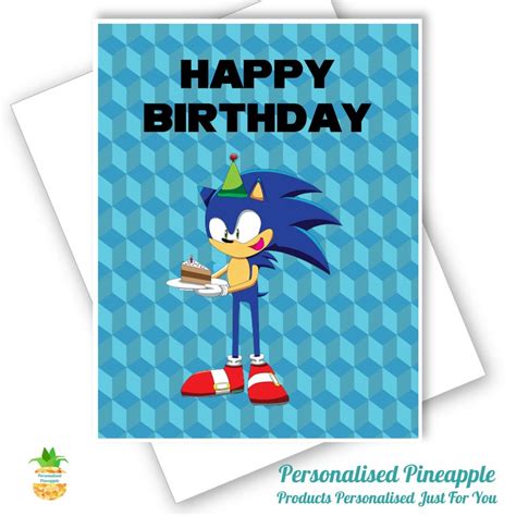 Sonic Hedgehog Birthday Card Son Daughter Grandson Can Be Etsy