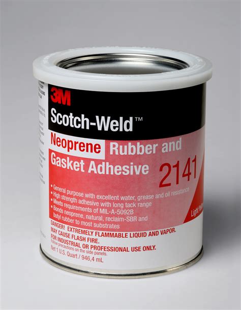 3m™ Neoprene Rubber And Gasket Adhesive 2141 Light Yellow 1 Quart Can
