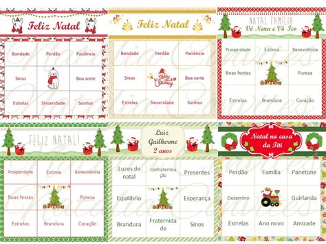 30 Cartelas Bingo Personalizado Natal Elo7 Produtos Especiais