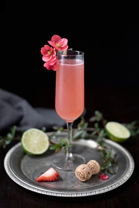 Pink 75 A Sparkling Rosé Cocktail With Strawberries And Guava Moody Mixologist