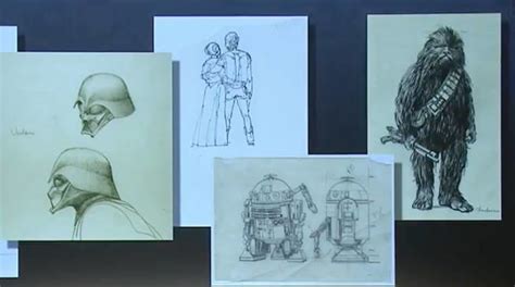 George Lucas Shares Early Darth Vader Chewbacca And R2 D2 Concept Art