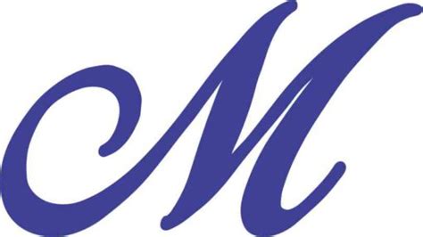 525in X 3in Blue Cursive M Monogram Sticker Fancy Vinyl Vehicle