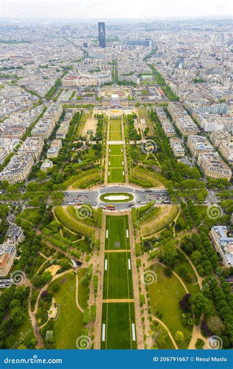 Paris Aerial View From The Top Of Eiffel Tower France Editorial