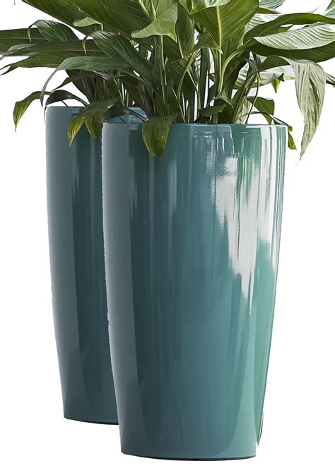 Shop for tall garden planters online at target. Turquiose Round Tall Planter Pot (PL3448TUR) - XBrand- Your Home and Garden Source