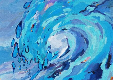 Wave Print Ocean Artwork Colorful Wave Art Beach House Wall Etsy