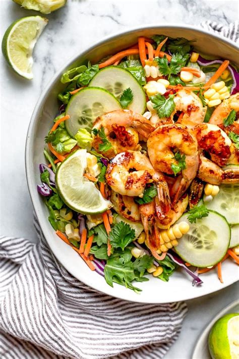 It's a good thing i'm showing you a salad today, because the rest of the week i'm pretty much blowing your diet. Spicy Thai Shrimp Salad