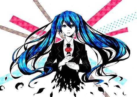 hd wallpaper vocaloid hatsune miku anime girls bangs twintails long hair blue hair blue
