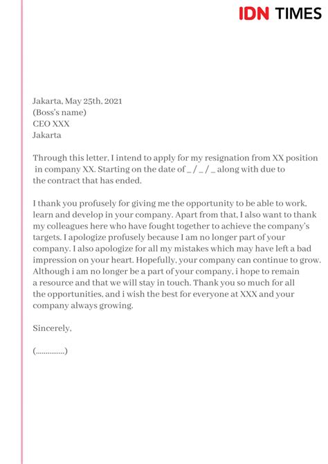 Contoh Resignation Letter Malaysia Contoh Surat Resign Letter Sexiz Pix