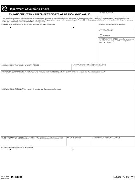Va Form 26 6363 Fill Out Sign Online And Download Fillable Pdf