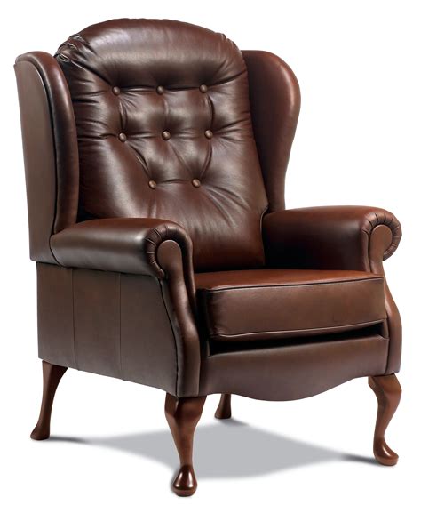 Free delivery, installation, and made to measure available. Lynton Standard Leather High Seat Chair - Sherborne Upholstery