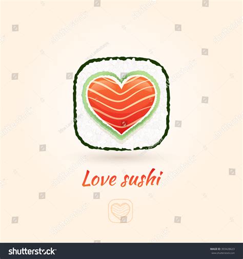 Love Sushi Vector Icon In Form Of Heart Sushi Icon Sushi Roll Shape