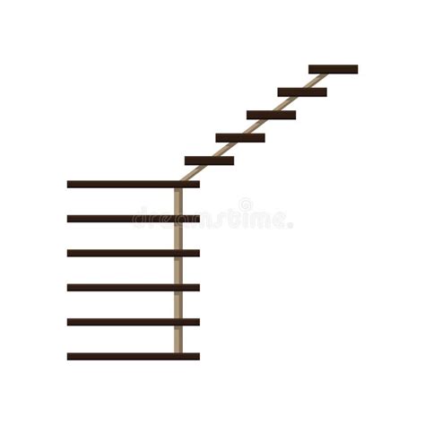 Modern Staircase Isolated Cartoon Flat Vector Icon Of Stairs Stock