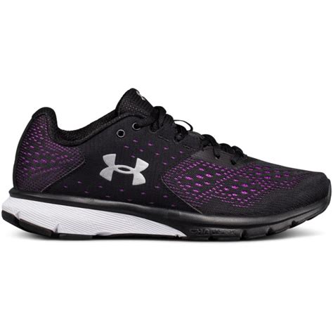 Under Armour Womens Ua Charged Rebel Running Shoes Blackpurple Rave