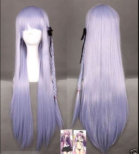 80cm Dangan Ronpa Kyouko Kirigiri Cosplay Wig With Braid Light Purple