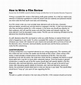 Movie Review Template For Students | HQ Printable Documents
